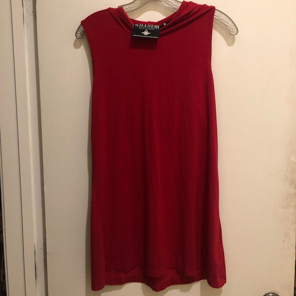 killstar short red hooded dress.